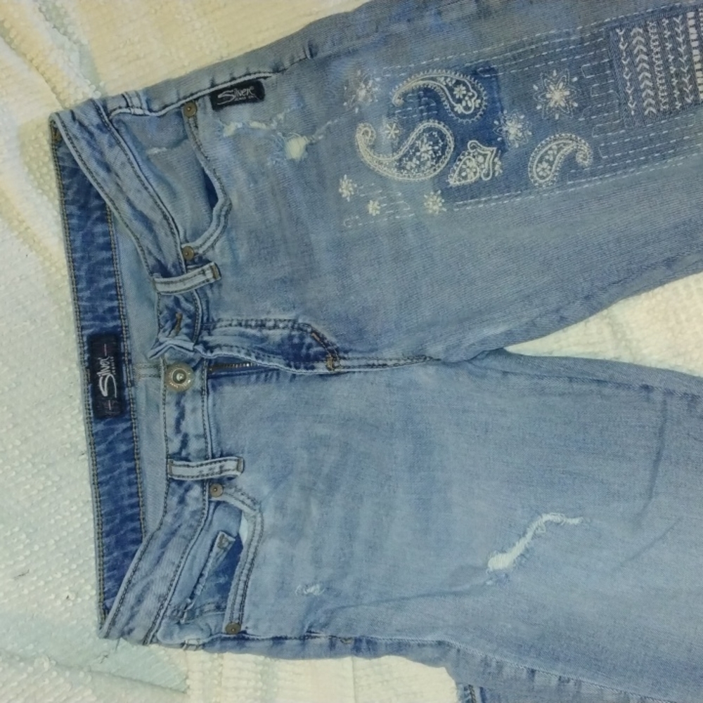 Women's silver jeans